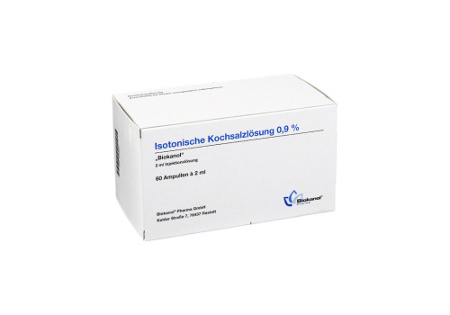 ISOTONISCHE Kochsalzlösung 0,9% Biokanol Ampullen (PZN 955561)