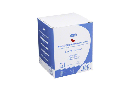 VLIES-SCHLITZKOMPRESSEN 7,5x7,5 cm steril 6fach – PZN 7200506 (PZN 7200506)
