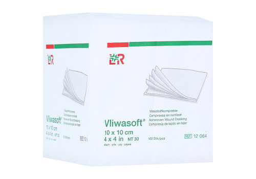 VLIWASOFT Vlieskompressen 10x10 cm unsteril 4l. – PZN 15421256 (PZN 15421256)