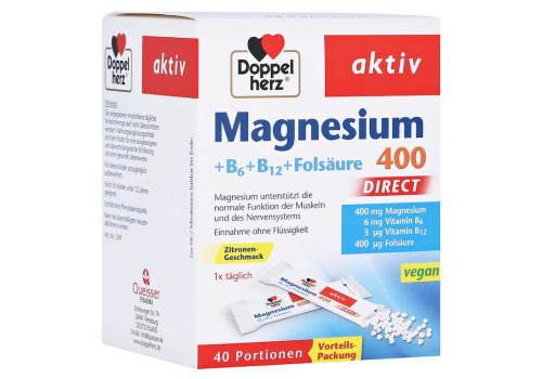 Doppelherz aktiv Magnesium 400 + B6 + B12 + Folsäure Direkt (PZN 11616135)