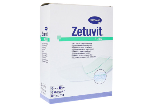 ZETUVIT Plus extrastarke Saugkompr.steril 10x10 cm (PZN 11368393)
